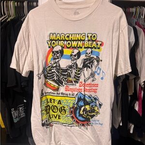 Graphic Tee with Skeleton Print